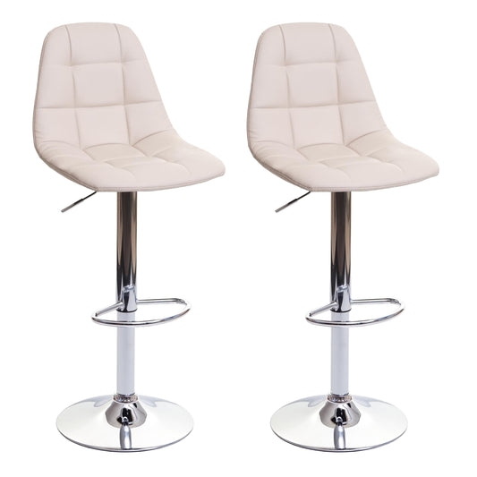 Set van 2 barkrukken MCW-A67, barkruk counterkruk, MVG-gecertificeerd ~ crème-beige, kunstleer