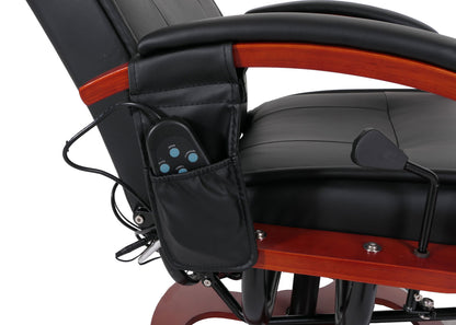 ARLES II relaxfauteuil, massagefauteuil, MET massage ~ kunstleer, zwart