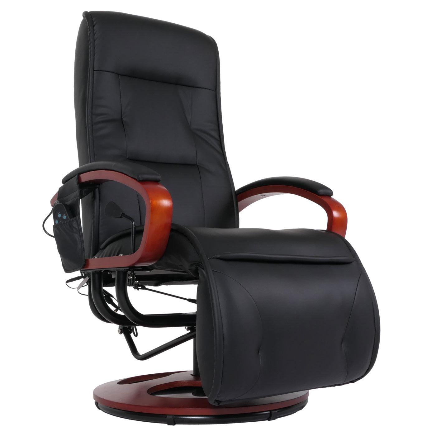 ARLES II relaxfauteuil, massagefauteuil, MET massage ~ kunstleer, zwart