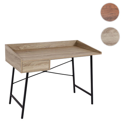 Bureau MCW-J97, bureau computerbureau, lade 3D structuur 98x114x60cm MVG-gecertificeerd ~ eiken look