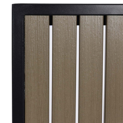 Set van 4 tuinstoelen + tuintafel MCW-J95, stoel tafel, gastro outdoor coating, aluminium hout look ~ zwart, grijs