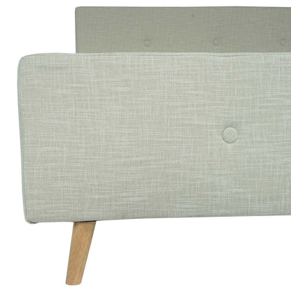 Gestoffeerd bed MCW-J98, bed tweepersoons lattenbodem, massief hout ~ 160x200cm crème-beige