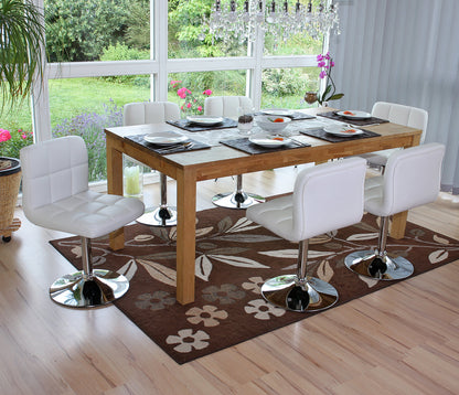Set van 2 eetkamerstoelen Bureaustoel Stoel Kavala kunstleer chroom ~ wit
