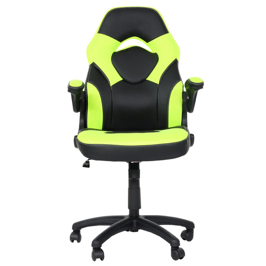 Bureaustoel MCW-K13, draaistoel gamestoel, ergonomisch, verstelbare armleuning, kunstleer ~ zwart-groen