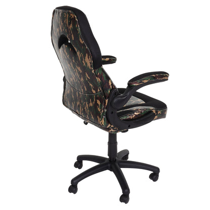 Bureaustoel MCW-K13, draaistoel gamestoel, ergonomisch, verstelbare armleuning, kunstleer ~ camouflage-zwart