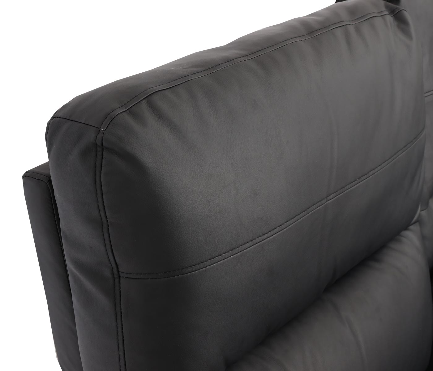 2-zits bioscoopfauteuil MCW-K17, relaxfauteuil TV fauteuil bank, Nosag vering bekerhouder compartiment ~ kunstleder zwart