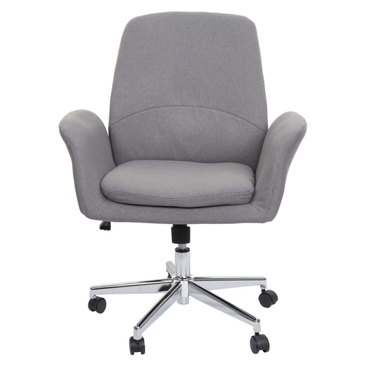 Bureaustoel MCW-K23, bureaustoel draaistoel fauteuil, stof/textiel met armleuningen ~ grijs