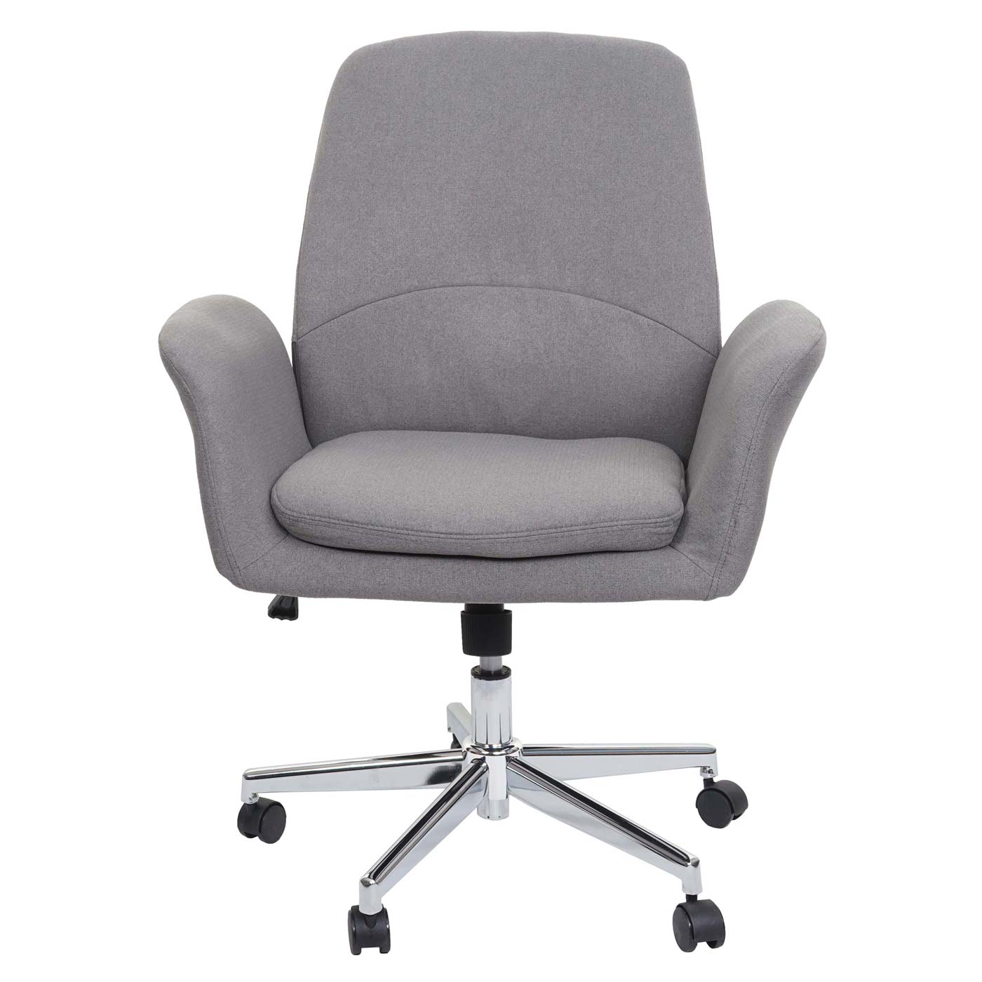 Bureaustoel MCW-K23, bureaustoel draaistoel fauteuil, stof/textiel met armleuningen ~ grijs