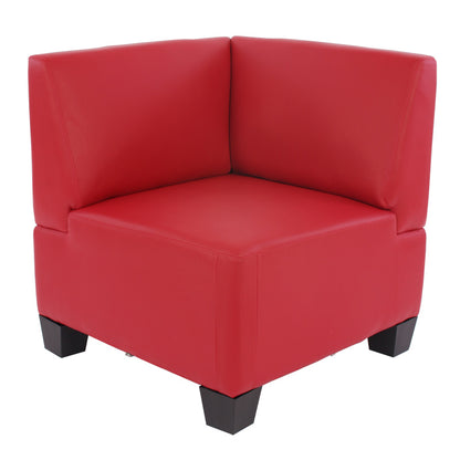 Modulaire 4-zits bank Lyon, kunstleer ~ rood, hoge armleuningen