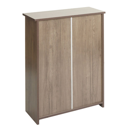 Schoenenkanon MCW-K45, schoenenkast schoenenrek, 81x60x25cm 2 kleppen, MDF gemaakt van paulownia ~ grijsbruin