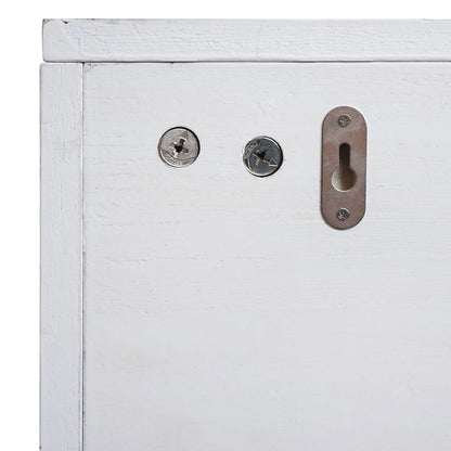 Wandkapstok MCW-K49, kapstok Wandkapstok Rek, 3 opbergvakken 5 haken 30x80x20cm hout ~ wit, shabby