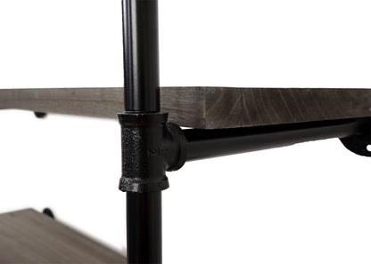 Staande plank MCW-C45, woonkamer plank boekenplank opbergrek, industrieel ontwerp hout metaal, 165x80x28cm ~ grijsbruin