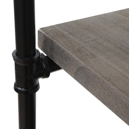 Staande plank MCW-C45, woonkamer plank boekenplank opbergrek, industrieel ontwerp hout metaal, 165x80x28cm ~ grijsbruin