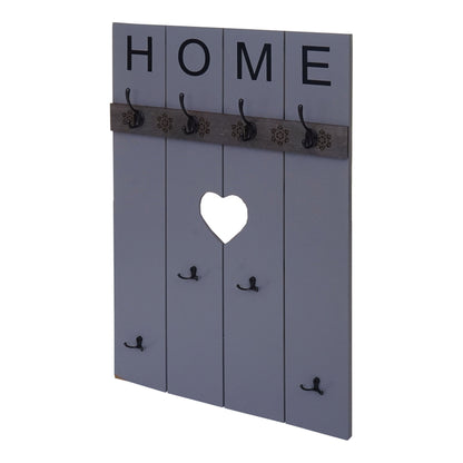 Wandkapstok MCW-C89 Home, kapstok paneel kapstok, shabby-look vintage, 8 haken 91x60cm ~ grijs-blauw
