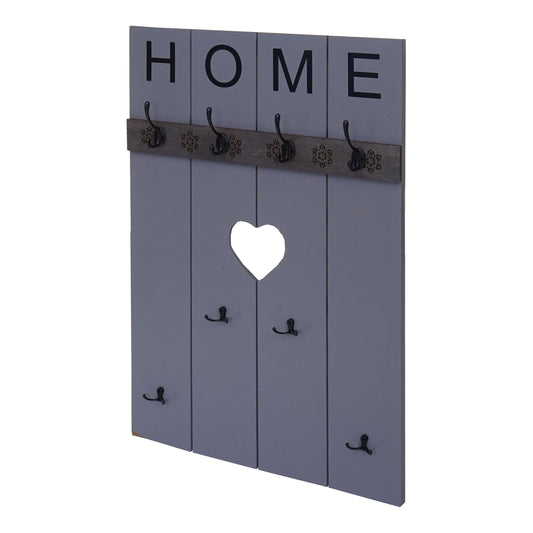 Wandkapstok MCW-C89 Home, kapstok paneel kapstok, shabby-look vintage, 8 haken 91x60cm ~ grijs-blauw