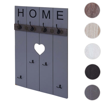 Wandkapstok MCW-C89 Home, kapstok paneel kapstok, shabby-look vintage, 8 haken 91x60cm ~ grijs-blauw