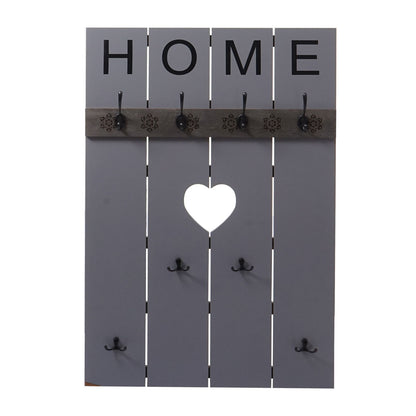 Wandkapstok MCW-C89 Home, kapstok paneel kapstok, shabby-look vintage, 8 haken 91x60cm ~ grijs-blauw
