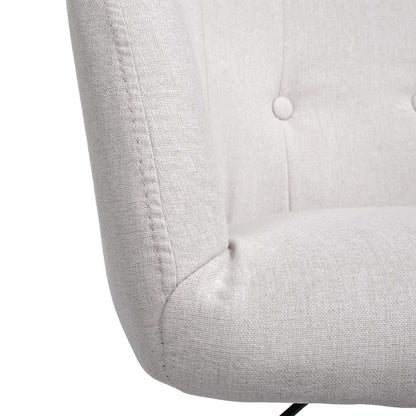 Bureaustoel MCW-K54, bureaustoel bureaustoel fauteuil stoel, stof/textiel met armleuningen ~ crème