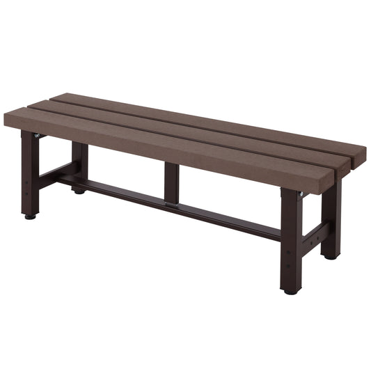 Aluminium tuinbank MCW-K60, bank parkbank balkonbank, weerbestendig WPC 120cm, bruin