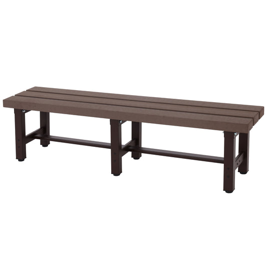Aluminium tuinbank MCW-K60, bank parkbank balkonbank, weerbestendig WPC 150cm, bruin