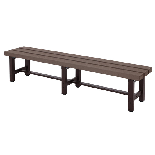 Aluminium tuinbank MCW-K60, bank parkbank balkonbank, weerbestendig WPC 180cm, bruin