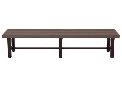 Aluminium tuinbank MCW-K60, bank parkbank balkonbank, weerbestendig WPC 180cm, bruin