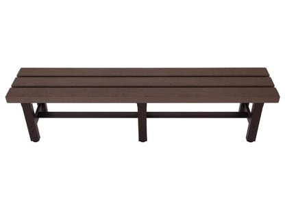 Aluminium tuinbank MCW-K60, bank parkbank balkonbank, weerbestendig WPC 180cm, bruin