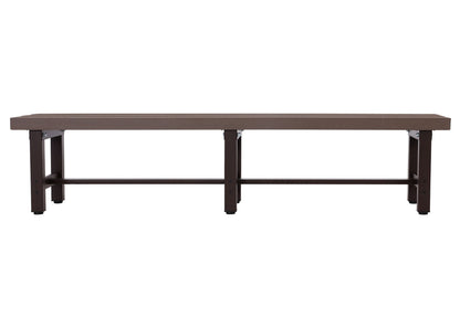 Aluminium tuinbank MCW-K60, bank parkbank balkonbank, weerbestendig WPC 180cm, bruin