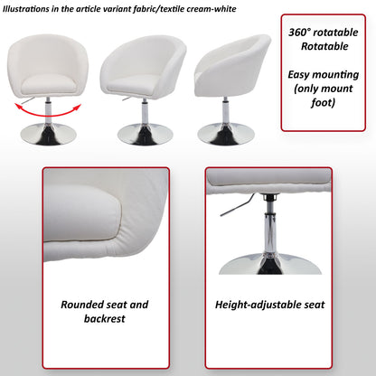 Set van 6 eetkamerstoelen MCW-F19, keukenstoel bureaustoel loungestoel, in hoogte verstelbaar ~ kunstleer zwart