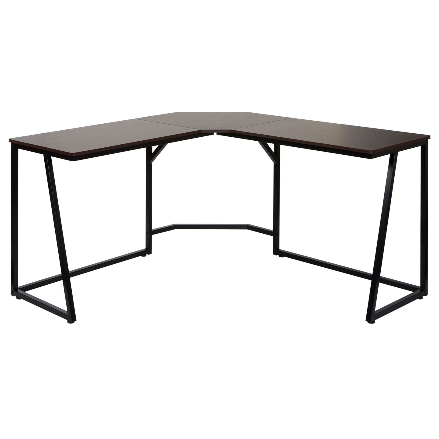 Hoekbureau MCW-K66, computerwerktafel, MVG-gecertificeerd 76x140x140cm, MDF metaal ~ donkerbruin