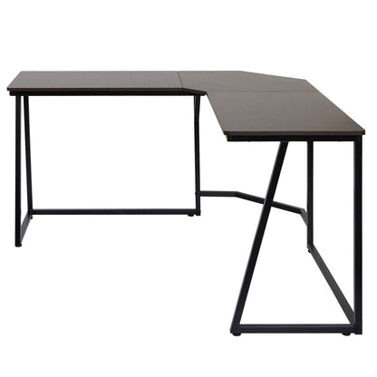 Hoekbureau MCW-K66, computerwerktafel, MVG-gecertificeerd 76x140x140cm, MDF metaal ~ donkerbruin