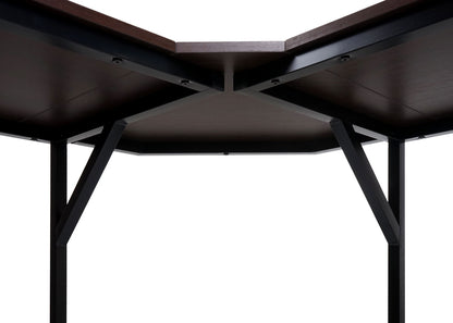 Hoekbureau MCW-K66, computerwerktafel, MVG-gecertificeerd 76x140x140cm, MDF metaal ~ donkerbruin