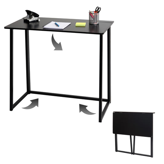 Bureau MCW-K67 opvouwbaar, consoletafel opvouwbare laptoptafel opbergtafel, 80x45cm, metaal MDF ~ zwart