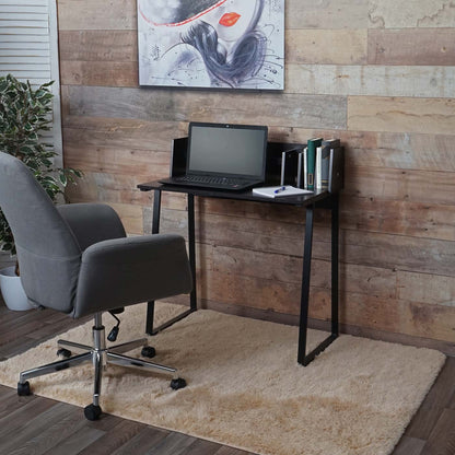 Bureau MCW-K69, laptop bureau bureau, 82x51cm 3D structuur, metaal MDF ~ zwart