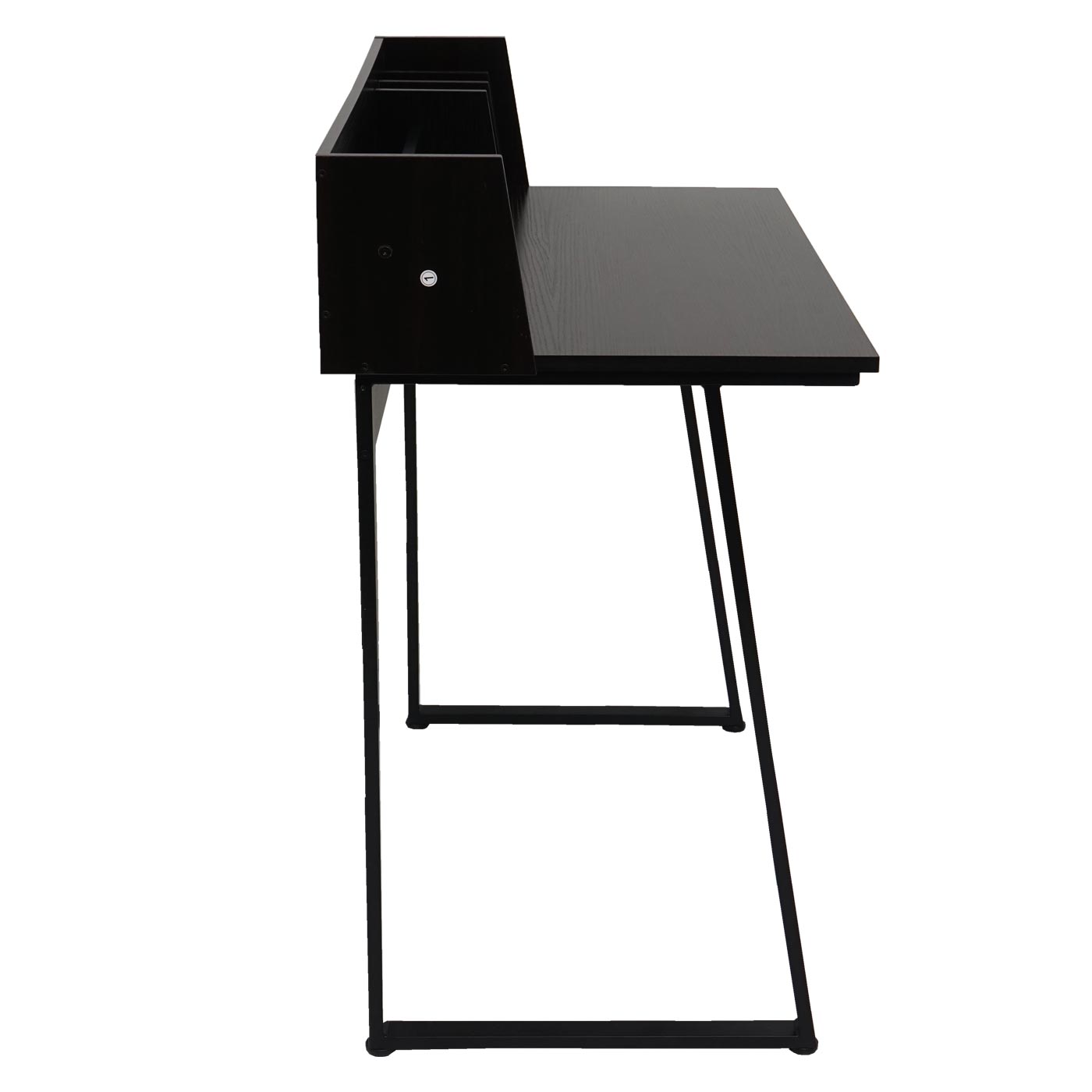 Bureau MCW-K69, laptop bureau bureau, 82x51cm 3D structuur, metaal MDF ~ zwart