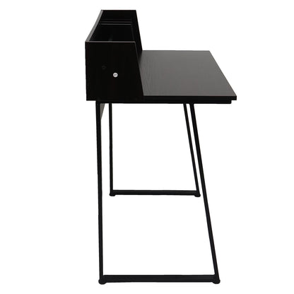 Bureau MCW-K69, laptop bureau bureau, 82x51cm 3D structuur, metaal MDF ~ zwart