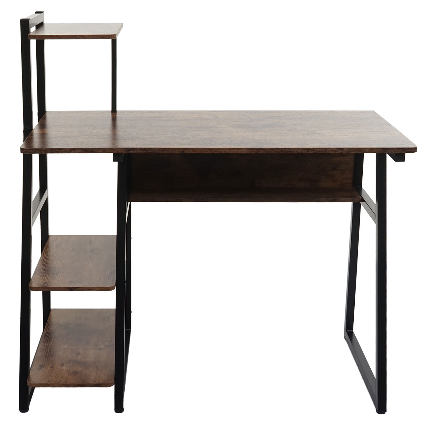 Bureau met legplank MCW-K68, laptoptafel bureau werktafel, MVG-gecertificeerd 100x50cm, metaal MDF ~ bruin
