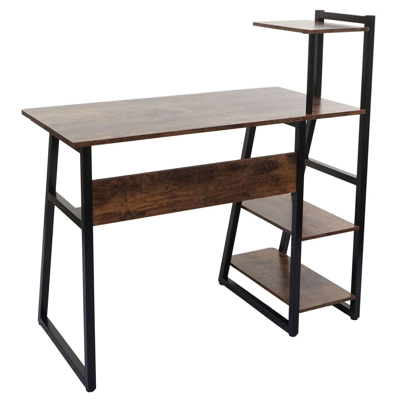 Bureau met legplank MCW-K68, laptoptafel bureau werktafel, MVG-gecertificeerd 100x50cm, metaal MDF ~ bruin