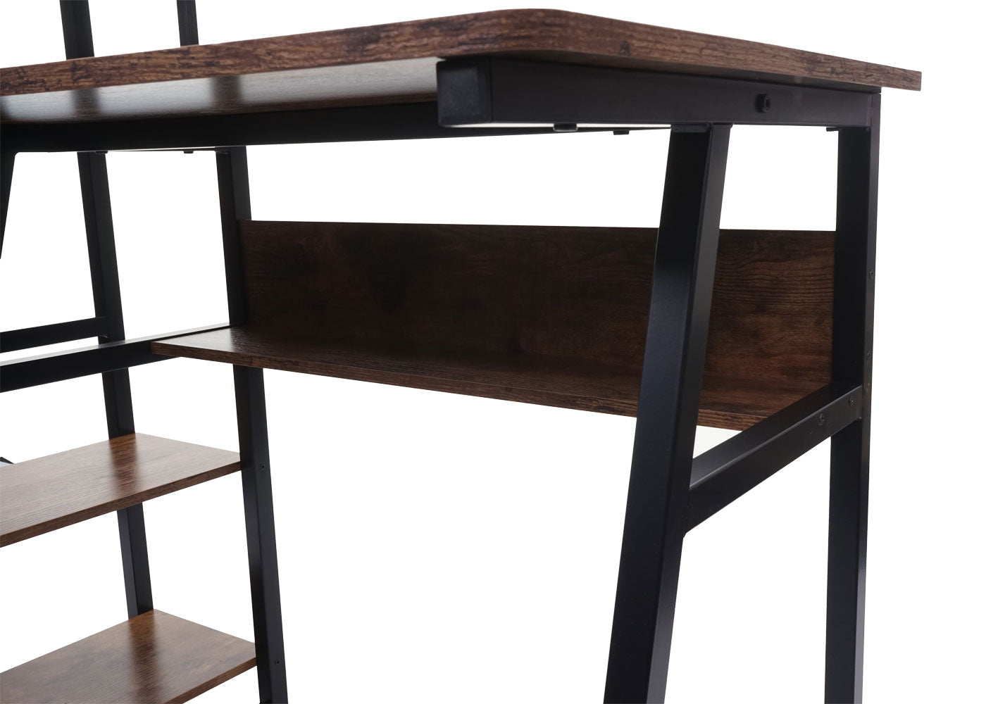 Bureau met legplank MCW-K68, laptoptafel bureau werktafel, MVG-gecertificeerd 100x50cm, metaal MDF ~ bruin