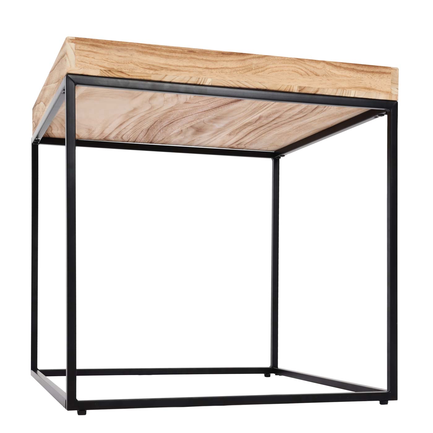 Bijzettafel MCW-K71, salontafel salontafel, paulowniahout metaal 60x60x60cm ~ natuurlijke kleur