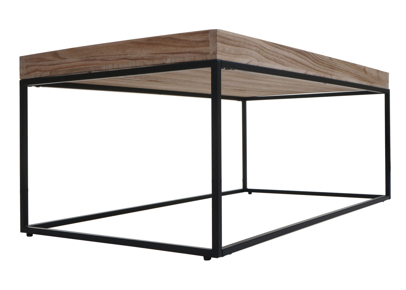Salontafel MCW-K71, salontafel bijzettafel, massief hout metaal 46x110x60cm ~ natuurlijke kleur