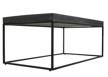 Salontafel MCW-K71, salontafel bijzettafel, massief hout metaal 46x110x60cm ~ donkergrijs