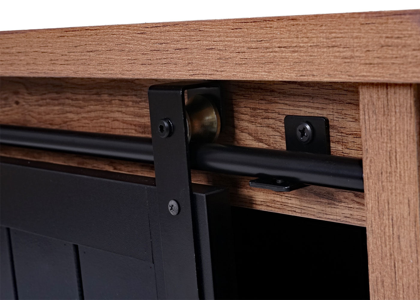 Salontafel MCW-K75, bijzettafel woonkamertafel, schuifdeur 6 opbergvakken, houtlook metaal 44x120x60cm ~ bruin