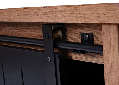 Salontafel MCW-K75, bijzettafel woonkamertafel, schuifdeur 6 opbergvakken, houtlook metaal 44x120x60cm ~ bruin
