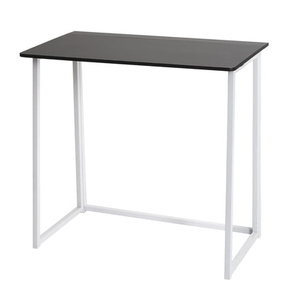 Bureau MCW-K67 inklapbaar, consoletafel klaptafel laptoptafel opbergtafel, 80x45cm, metaal MDF ~ wit zwart