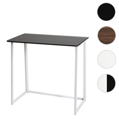 Bureau MCW-K67 inklapbaar, consoletafel klaptafel laptoptafel opbergtafel, 80x45cm, metaal MDF ~ wit zwart