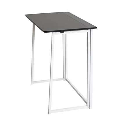 Bureau MCW-K67 inklapbaar, consoletafel klaptafel laptoptafel opbergtafel, 80x45cm, metaal MDF ~ wit zwart