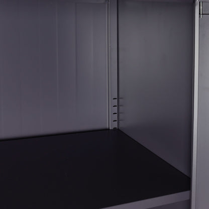 Archiefkast MCW-H17, stalen kast Kantoorkast Kast, 2 deuren afsluitbaar metaal ~ 140x90x40cm donkergrijs