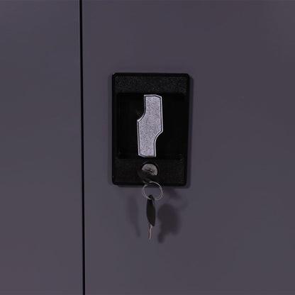 Archiefkast MCW-H17, stalen kast Kantoorkast Kast, 2 deuren afsluitbaar metaal ~ 140x90x40cm donkergrijs