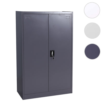 Archiefkast MCW-H17, stalen kast Kantoorkast Kast, 2 deuren afsluitbaar metaal ~ 140x90x40cm donkergrijs